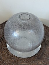 Clear Glass Bowl Light Lamp Shade Crackle Effect Excellent Condition Stunning