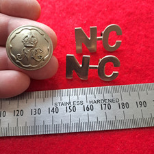 South African Natal Carbineers Regiment W/M Shoulder Title Badge & Button WW1