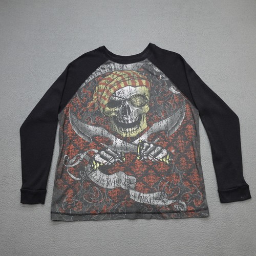 Vtg skully thermal shirt - vtg,