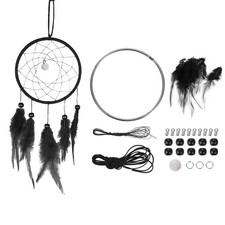 DIY Dream Catcher Kit, Making Dream Catcher Supplies Style 3, Black
