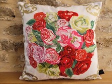 Designers Guild Florimund Floral Cotton & Red Velvet Cushion Cover