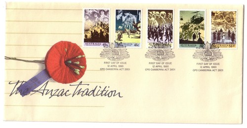 1990 fdc australia anzac - 1990, fdc.
