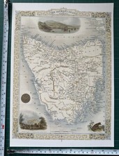 Antique old map 1800s: Van