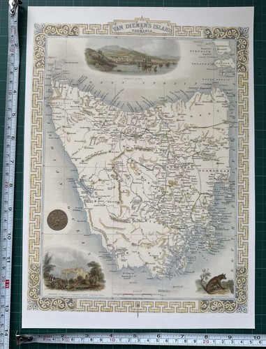 Antique old map 1800s van - old,