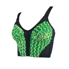 Pink Soda Very Rare Old Label 90s Green Sequin Corset. XS (UK6-small 8). Ex Cond