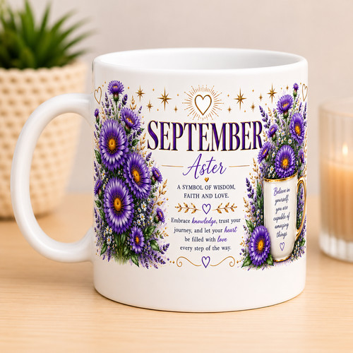 September birth flower mug - flower,