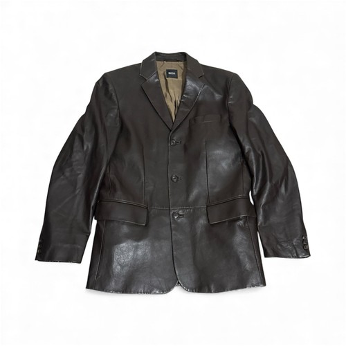 Hugo boss leather jacket mens - leather,