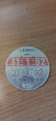 Old car tax disc jan - disc,