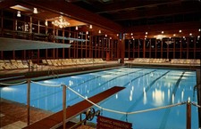 Indoor swimming pool night