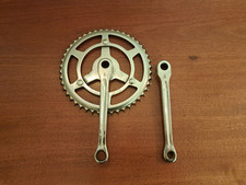 VINTAGE RALEIGH CHROME COTTERED SINGLE FLUTED CHAINSET CRANK 165mm ARMS 46 TOOTH