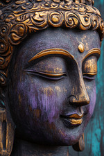 Canvas Art Purple Gold Buddha