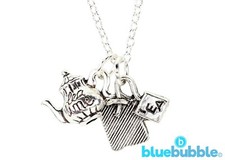 bluebubble TEA TIME Teapot & Bag Necklace Cute Kitsch Retro Brew Sweet Funky Fun