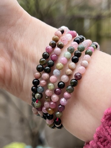 Watermelon tourmaline bracelet - watermelon,