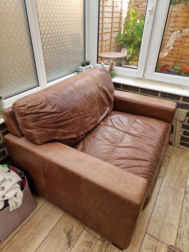 Leather chair love seat cuddle - chair,