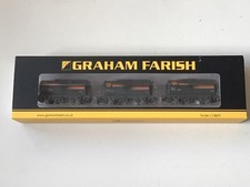 3 x Graham Farish N Gauge TTA Tank wagons in weathered ‘Shell’ black livery