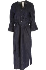 S MAX MARA NAVY CHAMBRAY MAXI