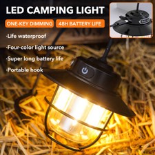 LED Camping Lights Tent Lantern Light Hanging Lamp Outdoor Retro Rechargeable