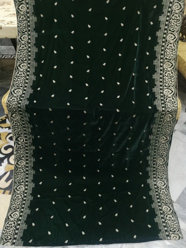 Embrioded velvet shawl premium - velvet,