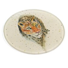 Set of 4 Leopard Glass