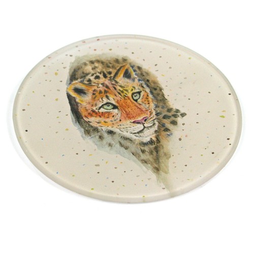 Set leopard glass - leopard,