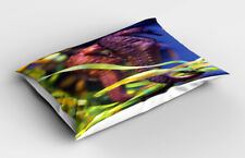 Seahorse Pillow Sham Close up Photo with Kelp