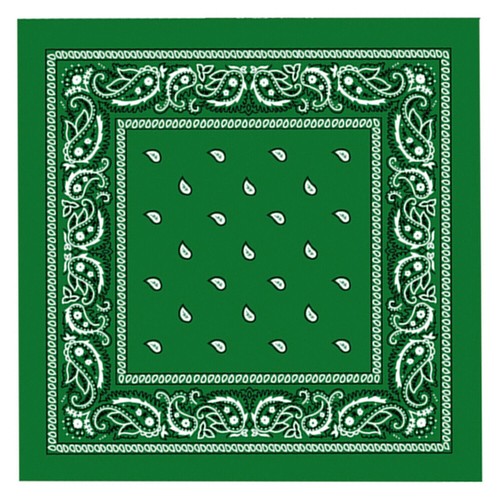 Green bandana head - head, paisley