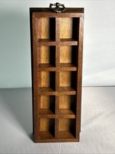 Wooden Thimble and Collectible Ornament Display Case for Collectors 8x22cm