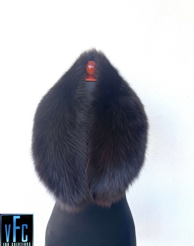Chocolate fox fur - fur, real