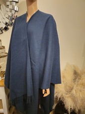 Laura Ashley Forest Green 100% Wool Thick Wrap/cape with tassel