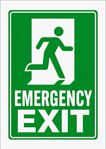 Laminated emergency exit - a4,