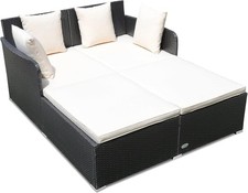 White 2-Seater Rattan Outdoor