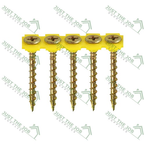 Collated solo yellow woodscrew - yellow,