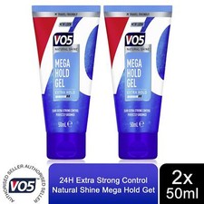 2 Pack VO5 Mega Hold 24hr Extra Control Travel-Friendly Styling Gel, 50ml
