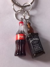 Novelty 3D Jack Daniel And Coke Bottle Keyring