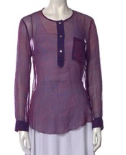 Isabel Marant Etoile red and blue geometric print silk blouse Size M