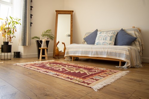 Vintage handwoven kilim rug - handwoven,