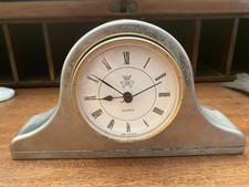 Pewter mantle clock, classic