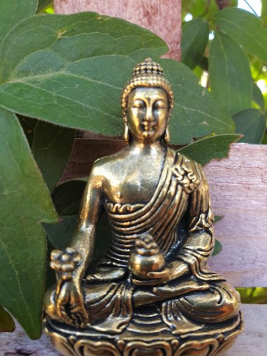 Beautiful brass buddha - brass, statue