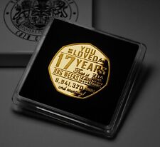 17th Birthday 24ct Gold Commemorative in Case. Gift/Present. 17 Years. Seventeen