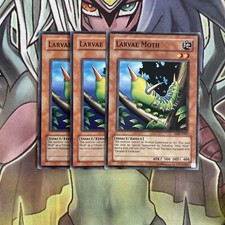 MRD-E007 x3 Larvae Moth Common Excellent Conditon Yugioh