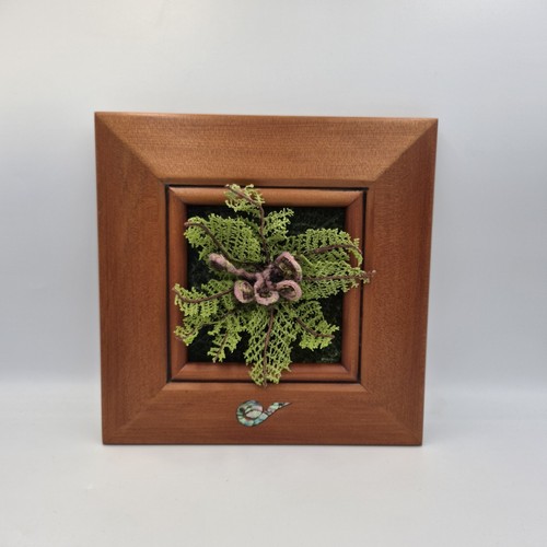 Framed textile botanical - textile,
