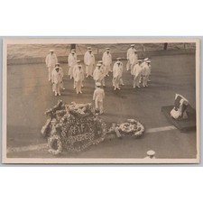 HMS HERMES Floral RAF Memorial Parade RP Postcard