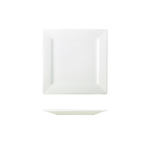 Genware porcelain square plate - porcelain,