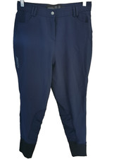 Musto Horse Riding Breeches Womens Size 14 Softshell Fleece Lined Stretch Blue