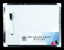 White Board & Pen Set 4 Piece - Drawing Board Small Mini Whiteboard Kids Drywipe