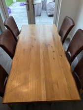 Oakland Furnitureland 6ft / 8 Seater Brooklyn Table&6 Antiqued Brown Chairs