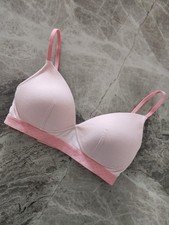 M&S Non Wired Cotton Rich Ribbed First Bra T-Shirt Bra ~ 30C