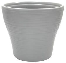 34cm Large Rippled Cool Grey Plant Pot Planter Round Plant Pot Indoor / Outdoor