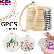 6PCS Wooden Embroidery Hoops