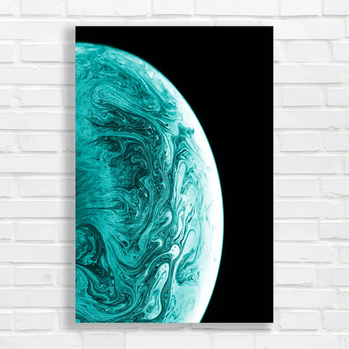 Abstract fluid teal canvas - fluid,